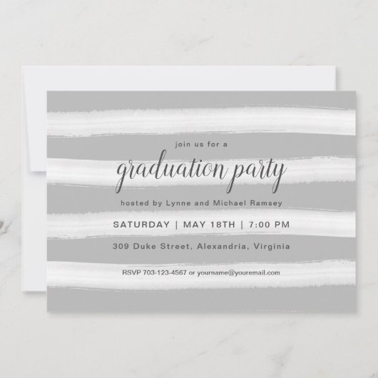 フルブリード写真の卒業発表とパーティー 招待状 (裏面)