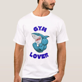 フルホワイトのサメデザインTシャツ – おしゃれでトレンディー Tシャツ