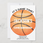 フルボールバスケットボールボールホワイト招待状 招待状 (正面)