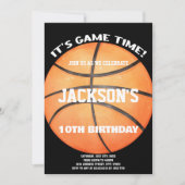 フルボールブラックバスケットボールボールホワイト招待状 招待状 (正面)