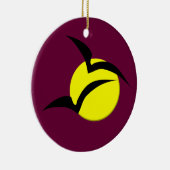 フルムーンとこうもりペンダント セラミックオーナメント (右)