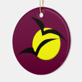 フルムーンとこうもりペンダント セラミックオーナメント (左)