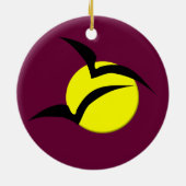 フルムーンとこうもりペンダント セラミックオーナメント (裏面)