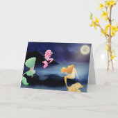 フルムーンアットザマーメイドラグーン誕生日 カード (黄色い花)