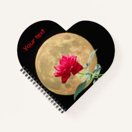 フルムーンアンドフル開花レッドローズ ノートブック