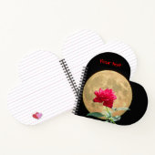 フルムーンアンドフル開花レッドローズ ノートブック (内部)