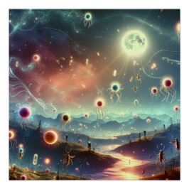 フルムーンアートの魔法のファンタジーの寄生虫のパーティー ポスター