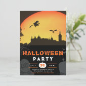 フルムーンウィッチ飛んでいるタウンブラックハロウィーン 招待状 (スタンド正面)