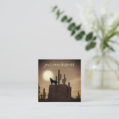 フルムーンウルフハウリングデザートサボテン スクエア名刺 (スタンド正面)