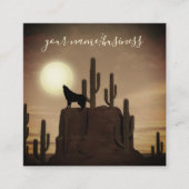 フルムーンウルフハウリングデザートサボテン スクエア名刺 (正面)