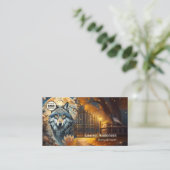 フルムーンウルフロゴQRコードシャーマン 名刺 (スタンド正面)