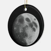 フルムーングレーグラフィックアートクラシックオーナメントラウンド セラミックオーナメント (左)