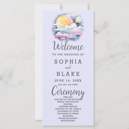 フルムーンシアルスターズラベンダー結婚式 プログラム (正面)