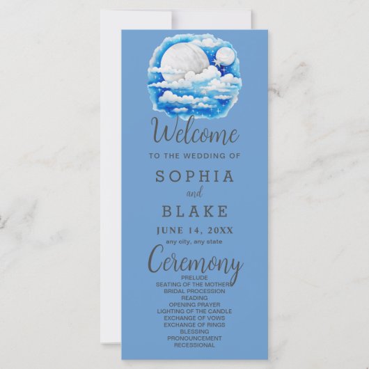 フルムーンシテラルスターズブルー結婚式 プログラム (正面)