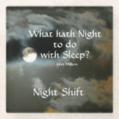 フルムーンスリープで何をする夜引用文 ガラスコースター (正面)