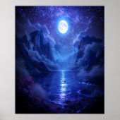 フルムーンセレニティポスター自然インスパイア-ウォールアート ポスター (正面)