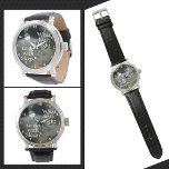フルムーンナイトタイム引用文カスタマイズ 腕時計<br><div class="desc">このモダンゴシック様式のブラックウォッチは、月に照らされた雲の中で美しく不気味な夜空に満月を迎える。このゴシックは、17世紀の英国の詩人ジョン・ミルトンの引用文を見る、「眠りに対するハスナイトとは?」。 自制心か自制から信じを考えながら、この美しく美しい時計は夜や夜を待つ間にはボケて楽しめユニークる。JLW_Photographyのオリジナル夜空の写真。</div>