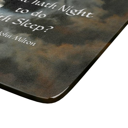 フルムーンナイト引用文ダークスカイガラス カッティングボード (角)