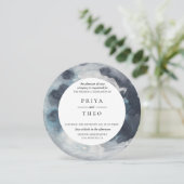 フルムーンネイビーブルー結婚式招待状 招待状 (スタンド正面)