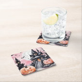 フルムーンハウス幽霊のよく出るハロウィーン スクエアペーパーコースター (インサイチュ)