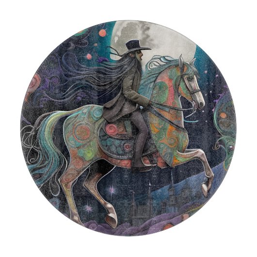 フルムーンハロウィーンの乗馬ライダー カッティングボード (正面)