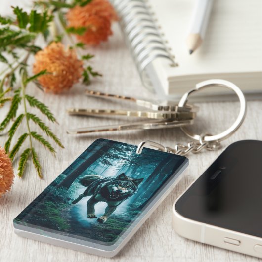 フルムーンハロウィーンアクリルキーチェーンに注意 キーホルダー (正面右)