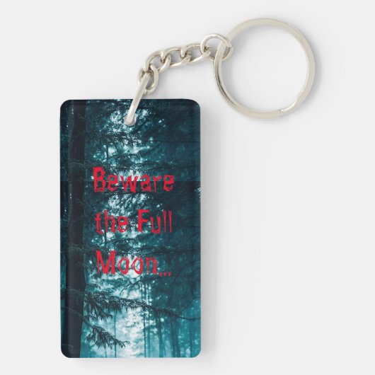 フルムーンハロウィーンアクリルキーチェーンに注意 キーホルダー (裏面)