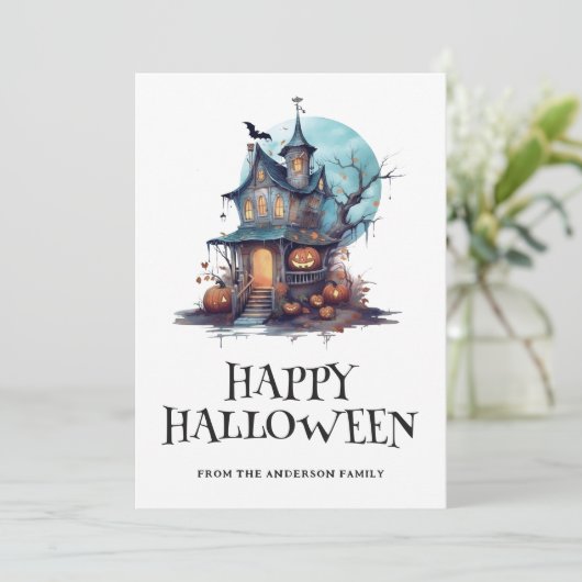 フルムーンパンプキンズハウス幽霊のよく出るハロウィンカード シーズンカード (スタンド正面)