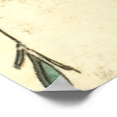 フルムーンピンクの花ヴィンテージアート ポスター (角)