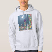 フルムーンフード付きスウェットシャツのパープルティキバード パーカ (正面)