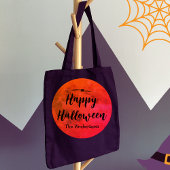 フルムーンブラックオレンジファミリーネームハッピーハローウィン トートバッグ