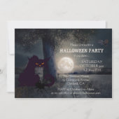 フルムーンブラックキャットハローウィンパーティ招待状 招待状 (正面)