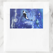 フルムーンブルーステッカーにキラーホエー絵画ル 長方形シール (バッグ)