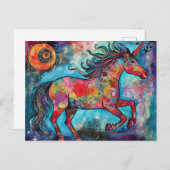 フルムーンユニコーンカラーフローラ ポストカード (正面/裏面)