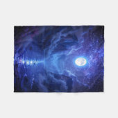 フルムーンレイクブランケット – 居心地の良い自然インスパイア- フリースブランケット (正面(横))