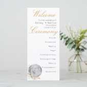 フルムーンワイルドフラワー金ゴールド水彩招待状 (スタンド正面)