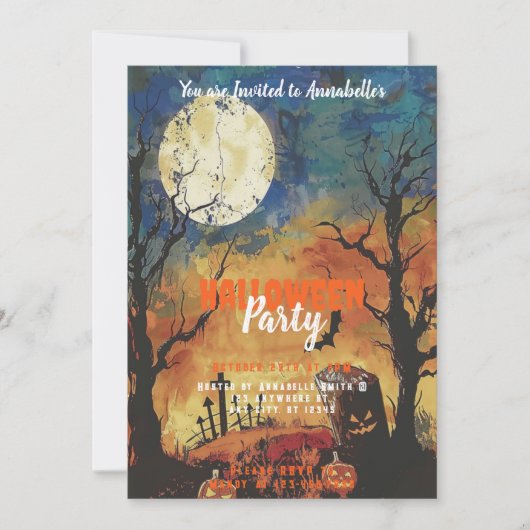 フルムーン墓地ハローウィンパーティ 招待状 (正面)