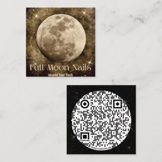 フルムーン爪、 ネイルスクエア名刺 スクエア名刺 (正面/裏面)