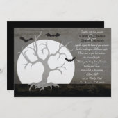 フルムーン&こうもりズハロウィン結婚式招待状 招待状 (正面/裏面)