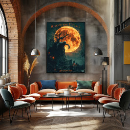 フルムーン&墓地とゾンビライジングハロウィーン ポスター