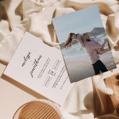 フルモダンエレガントフォトスクリプトMonogram結婚の 招待状