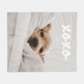 フルモダンフォトペット名XOXO フリースブランケット (正面(横))