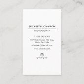 フルモダンフォト写真ミニマリスト 名刺 (裏面)