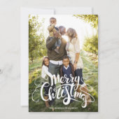 フルモダンフォト金ゴールド雪の結晶メッセージ シーズンカード (正面)