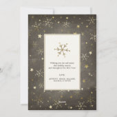 フルモダンフォト金ゴールド雪の結晶メッセージ シーズンカード (裏面)