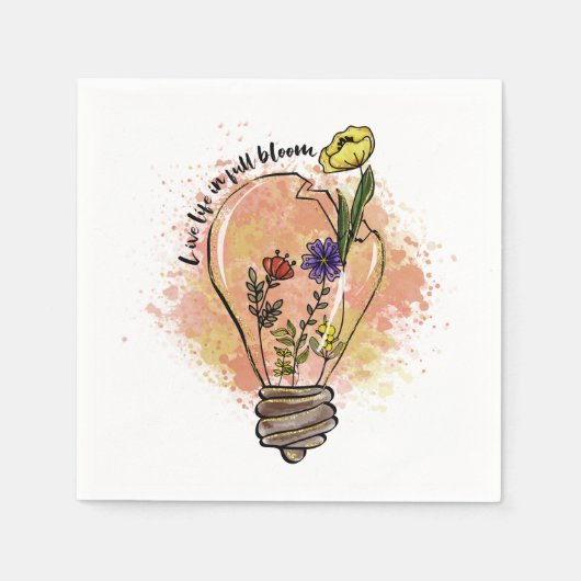 フルライフ開花ワイルドフラワー引用文 スタンダードカクテルナプキン (正面)