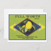 フルワースのレモンフルーツクラートラベル ポストカード (正面/裏面)