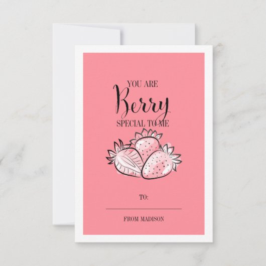 フルーおもしろいツプンベリー教室バレンタインカード 招待状 (正面)