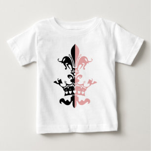 フルーアのハートの王冠-ピンク ベビーTシャツ