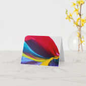 フルーアのブルーのメッセージカード カード (黄色い花)